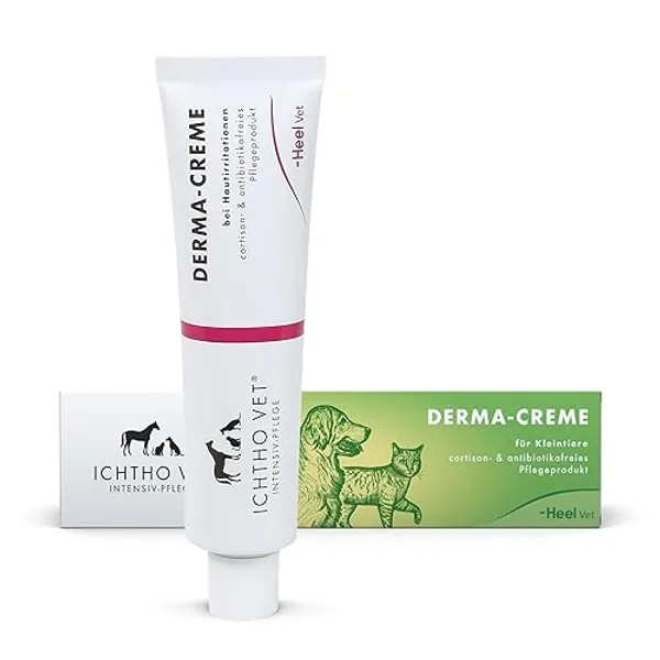 ICHTHO Vet Derma-Creme von Heel Vet - Sanfte und gut verträgliche Pflege bei trockenen, rissigen und schuppigen Hautirritationen für Hunde und Katzen | Natürliche Intensivpflege | MADE IN GERMANY