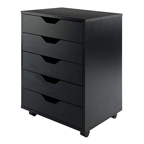 Winsome Wood Halifax Cabinet for Closet/Office - Black - 5 drawer