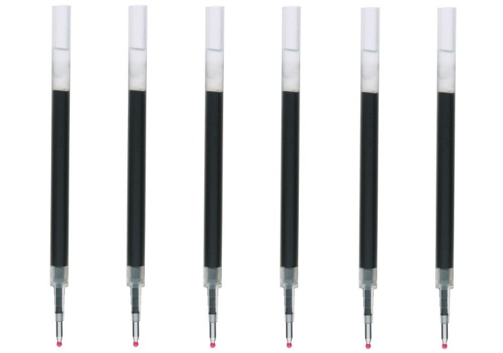 Moma Muji Smooth Writing Gel Ink Ballpoint Pen Refills, Black 0.5 mm, 6 Pack (Japan Import)