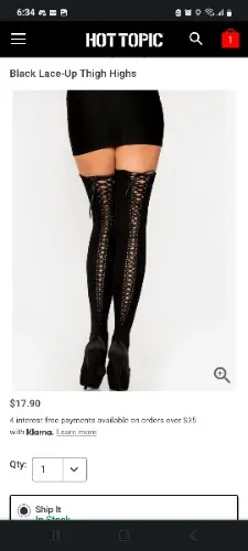 Black Lace-Up Thigh Highs | Hot Topic