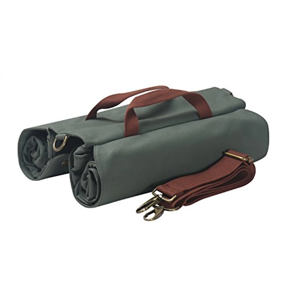 Tourbon Wasserfeste Aufbewahrungstasche aus Segeltuch, für Fahrrad-Gepäckträger, Doppeltasche, aufrollbar, olivgrün