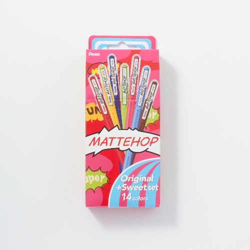 Mattehop 1.0mm Gel Ink Ballpoint Pen Set / Pentel | 14 Color Set