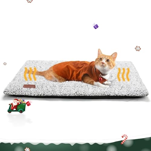 Self Warming Cat Bed Self Heating Cat Dog Mat 29.1 x 18.9 inch Extra Warm Thermal Pet Pad for Indoor Outdoor Pets with Removable Cover Non-Slip Bottom Washable - 29.1"L x 18.9"W x 1.0"Th - A-Light Gray