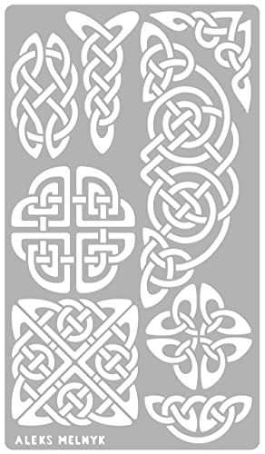 Aleks Melnyk #37.2 Metal Journal Stencil, Pyrography Celtic Patterns, Wicca Stencil, Celtic Knot Stencil, Viking Stencil, Wood Burning Template, Wood Carving Stencil, Bullet Journaling