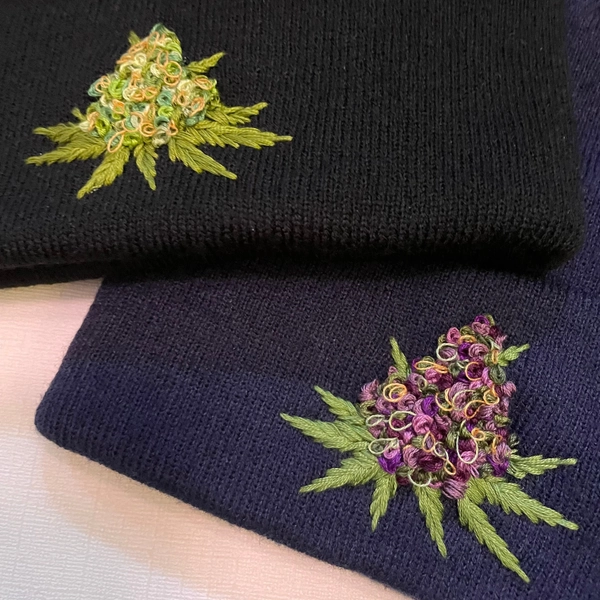 Cannabis Embroidery Beanie, Hat for Stoners, Marijuana Stitched, Winter Hat, Unisex Hat, Cannabis Beanie, Gift For Stoners, Weed Gift