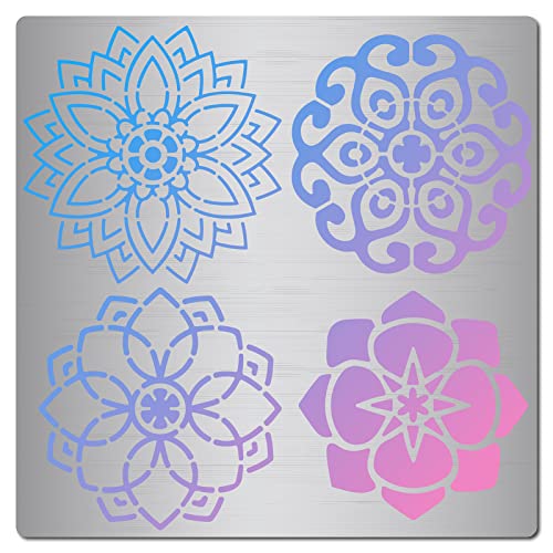 GORGECRAFT 6.3 Inch Metal Stencil Mandala Stencils Reusable Stainless Steel Decoration Stencils for Painting on Wood Wall Fabric Chalkboard Canvas - Mandala