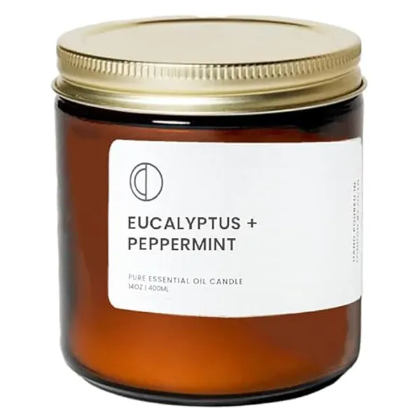 OCTŌ Eucalyptus + Peppermint | Scented Candle. Made with Essential Oils and Soy Wax. 400ml - Eucalyptus + Peppermint - 400ml