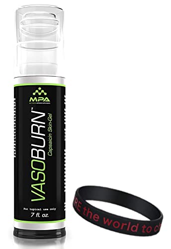 SleekMax, MPA Vasoburn Capsaicin Skin-Gel Pump Bottle, Targets Stubborn Areas, Capsaicin Cream, yohimbine Cream, bundle with a Motivational Wristband Bracelet to motivate and support you (7 oz.) - 7 Fl Oz (Pack of 1)