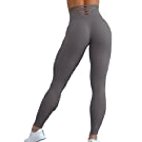 Febriajuce High Waisted Leggings for Women Tummy Control Yoga Pants Athletic Criss Cross Back Running Leggings