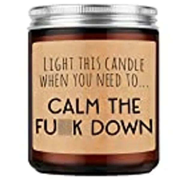 Miracu Calming Scented Candles, Calm The f Down - Funny Anxiety Relief Candle, Stress Relief Gifts for Women, Men - Galentines, Valentines Day, Birthday Relaxing Gifts for Women, Friend, Him, Her