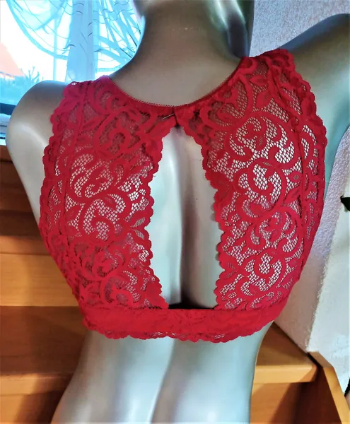Lingerie Homme Bustier Bra Sous-vêtements Dentelle Élastique Framboise Rouge Top Shirt Unique