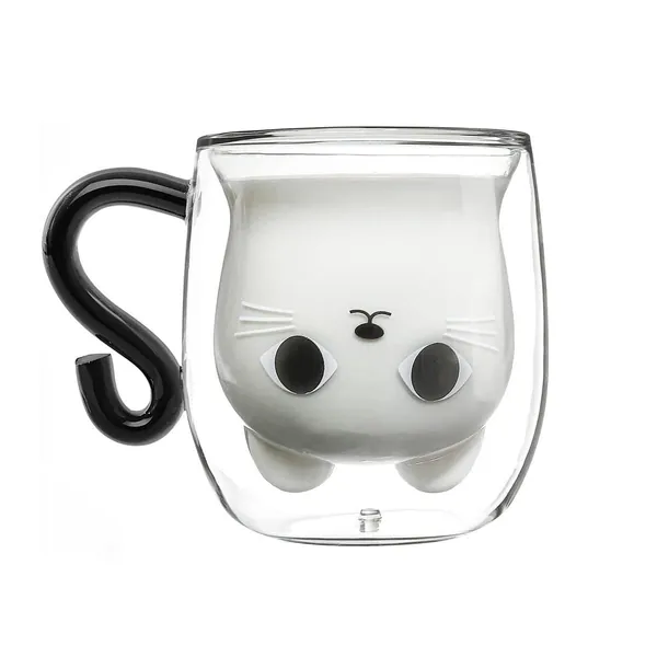 Cute Mugs Glass Double Wall Insulated Glasses Espresso Cup Tea Cup Milk Cup Bear Mugs Office Cup Birthday Gifts Drinking cup