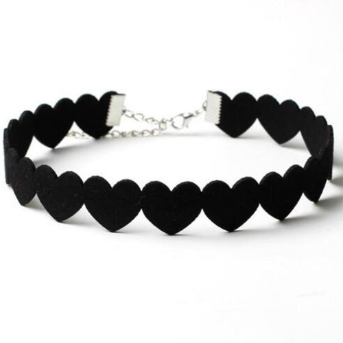 Velvet Heart Choker - Solid