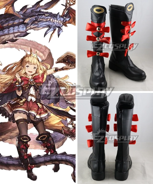 Granblue Fantasy Cagliostro Black Shoes Cosplay Boots