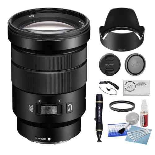 Sony E PZ 18-105mm f/4 G OSS Lens Bundles with 72mm UV Filter + Cleaning Lens Pen + Lens Cap Keeper + 5-Piece Cleaning Kit + Cleaning Cloth (6 Items) - Camera Lens + Starter Kit