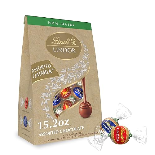 Lindt LINDOR Assorted OatMilk Chocolate Truffles, Non-Dairy Chocolate Candy Truffles with Smooth, Melting Truffle Center, 15.2 oz. Bag - Truffles - Full Size