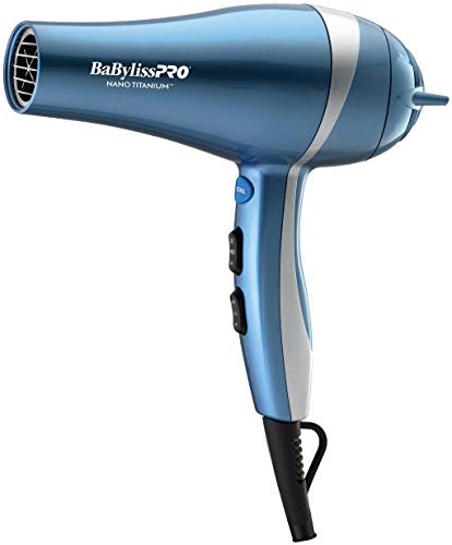 BaBylissPRO Hair Dryer, Nano Titanium 2000-Watt Blow Dryer, Professional/Ionic - Hair Dryer - Blue