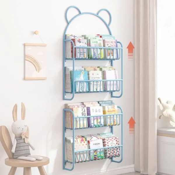 65.39US $ 50% OFF|Simple Metal Bookshelf Iron Art Furniture Children's Picture Books Storage Rack Save Space Wall Hanging Shelf Bookcase Bedroom| |   - AliExpress