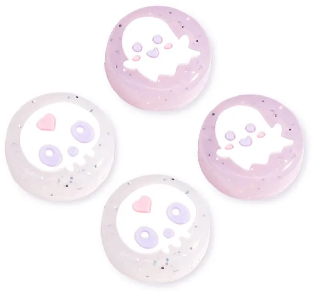 BelugaDesign Ghost Thumb Grips | Halloween Gothic Clear Jelly Joystick Grip Button Caps | Compatible with All Nintendo Switch - Ghost