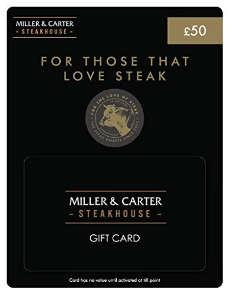 Miller and Carter £50 Gift Card - Delivered via Post