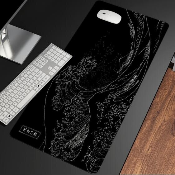 Great Wave Off Art Desk Mat Large Size Mouse Pad Black  Natural Rubber PC Computer Gaming Mousepad  Locking Edge for CS GO LOL - AliExpress 