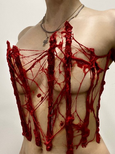 ‘Flesh and Bones’ Boned Corset Top | Light Nude (2) / S
