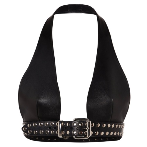 HELLION BUCKLED LEATHER HALTER  