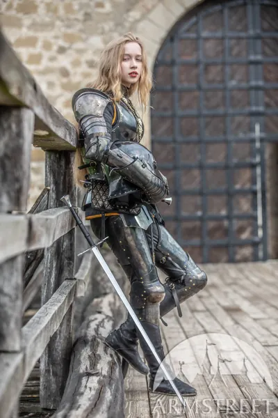 Female Steel Armor made of blackened spring steel “Dark Star”