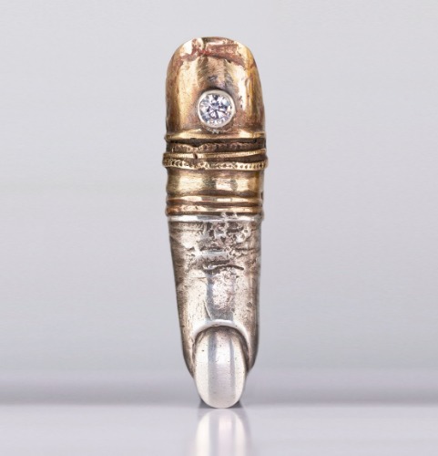 Raw Finger Ring Set - brass and silver, cubic zirconia. / Pierścień palec. Mosiądz i srebro, cyrkonia. | Default Title