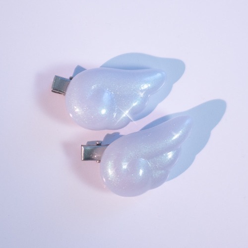 Angel Puffy Wing Clips - White
