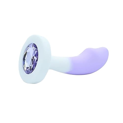 Silicone Anal Plug Butt Plug Sex Toys For Woman Sexy Toys Anal Toys Anal Train Adult Sex Toys(Purple White,M-2.6cm) - M-2.6cm - Purple White