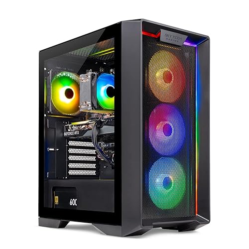 Skytech Gaming Nebula Gaming PC Desktop – Intel Core i5 13400F 2.5 GHz, NVIDIA RTX 4060, 1TB NVME SSD, 16GB DDR4 RAM 3200, 600W Gold PSU, 11AC Wi-Fi, Windows 11 Home 64-bit,Black - 13400F | 4060