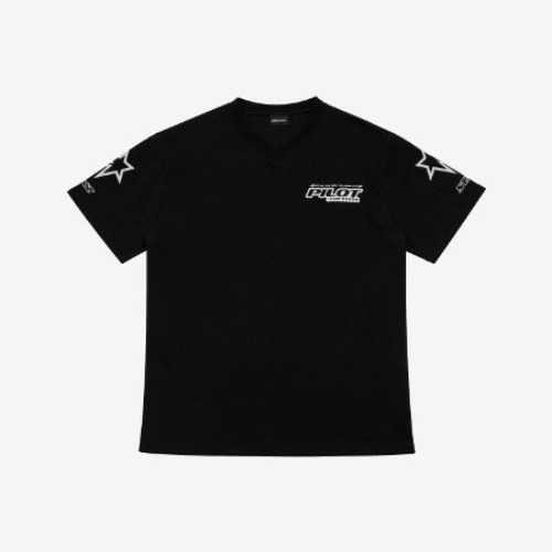 STRAY KIDS 3RD FANMEETING ‘PILOT : FOR ★★★★★’ OFFICIAL MD - 11. T-SHIRT BLACK | Default Title