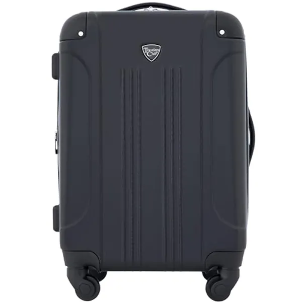 Travelers Club Chicago Hardside Expandable Spinner Luggages, Black, 20" Carry-On