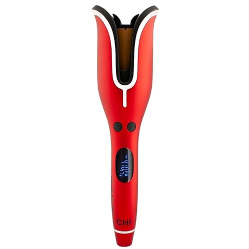 CHI Spin N Curl, Curling Iron For Healthy & Shiny Effortless Curls & Waves, Provides Preset Temperature Settings For Each Hair Texture, Ruby Red - Ruby Red - 1 Count (Pack of 1)