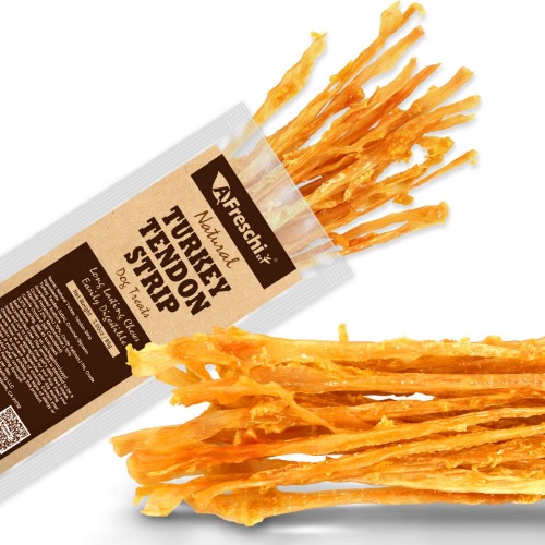 Afreschi Turkey Tendon Dog Treats for Signature Series, All Natural Human Grade Puppy Chew, Ingredient Sourced from USA, Hypoallergenic, Easy to Digest, Rawhide Alternative, 1 Unit/Pack Strip (Large) - Strip 3 Ounce (Pack of 1)