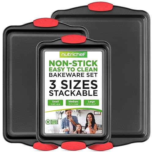 3-Piece Nonstick Kitchen Oven Baking Pans
