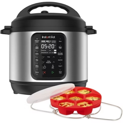 Instant Pot 6qt 9-in-1 Pressure Cooker Bundle: Stainless Steel, Rice & Multi Cooker, Locking Lid, 1000W, Black