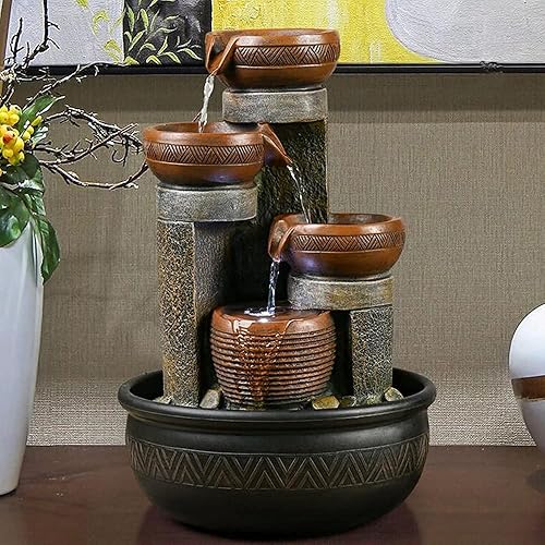 4-Tier Indoor Tabletop Waterfall Fountain
