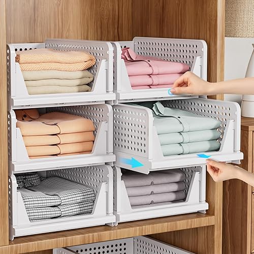 5 Pack Stackable Closet Organizer Box