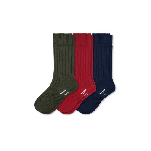 Women's Merino Cashmere Blend Rib Calf Sock 3-Pack