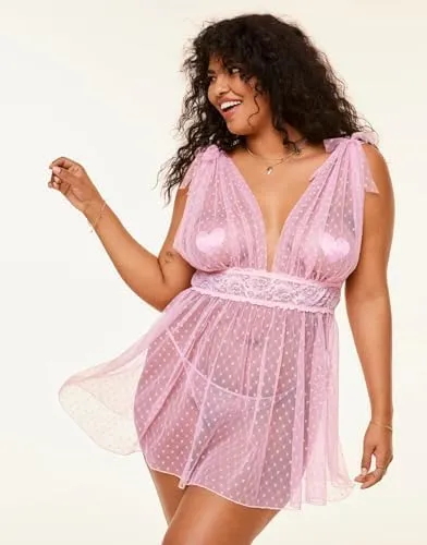 Elise Light Pink Babydoll & G String