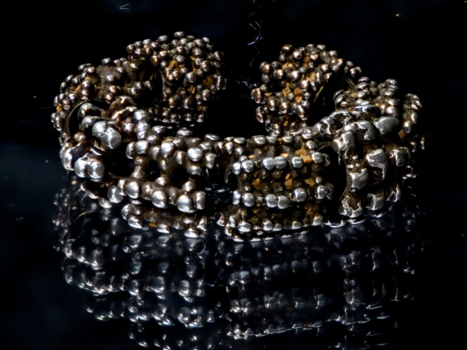 A Short Strand of Granuated Silver Yemeni Ethnic Beads 0753