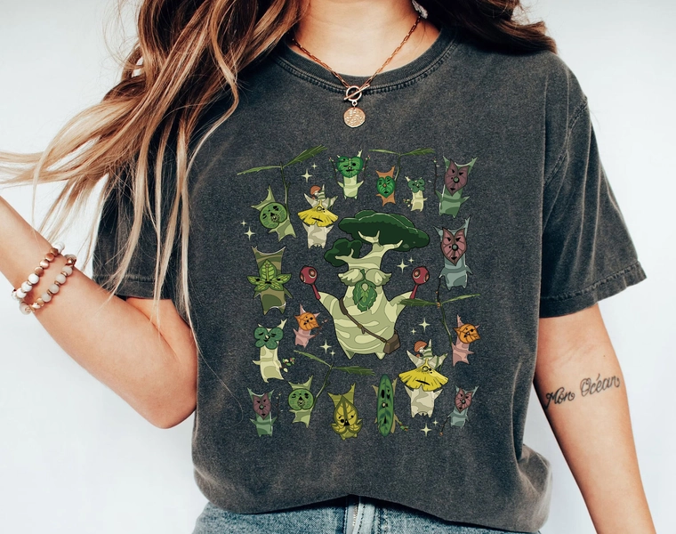 Comfort Color Zelda Korok Shirt,Lineart Korok Shirt, Tri Force Shirt, Hylian Shirt, Korok Zelda Plant Shirt, Flora Of Hyrule Shirt