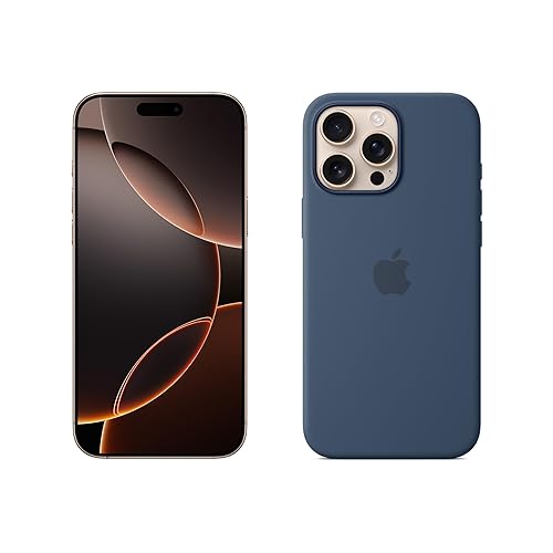 Apple iPhone 16 Pro MAX (512 GB) - Titanio Color Desierto + Funda de Silicona con MagSafe - Denim - Titanio color desierto - 512 GB - +Funda denim