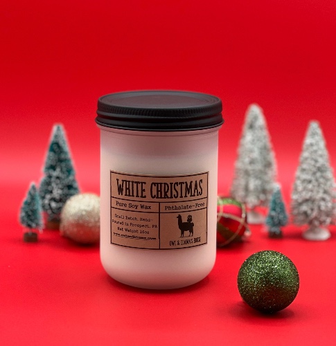 Frosted Christmas Candles - White Christmas