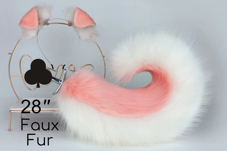 Pink shepherd dog tail and ear set Shiba Inu dog ear and tail set dog tail animal cosplay petplay puppy ear and tail plug set puppy mature