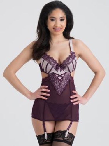 Lovehoney Boudoir Belle Plum Cut-Out Chemise Set 