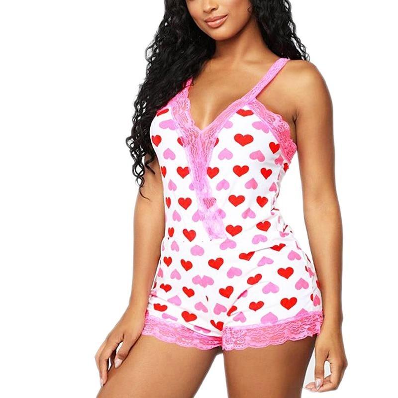 Sweet Heart Romper - Pink / L