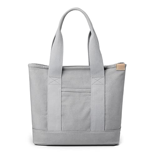 CORIOS Women's Handbags Canvas Tote Bag Large Capacity Handbag Multifunctional Shoulder Bag Casual Tote Bag Handbag for Work School Travel Shopper, gray